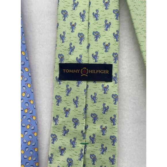 Men's Summer Ties Lot of 2 Brooks Brothers Tommy Hilfiger Lobster & Lemons - Picture 7 of 7
